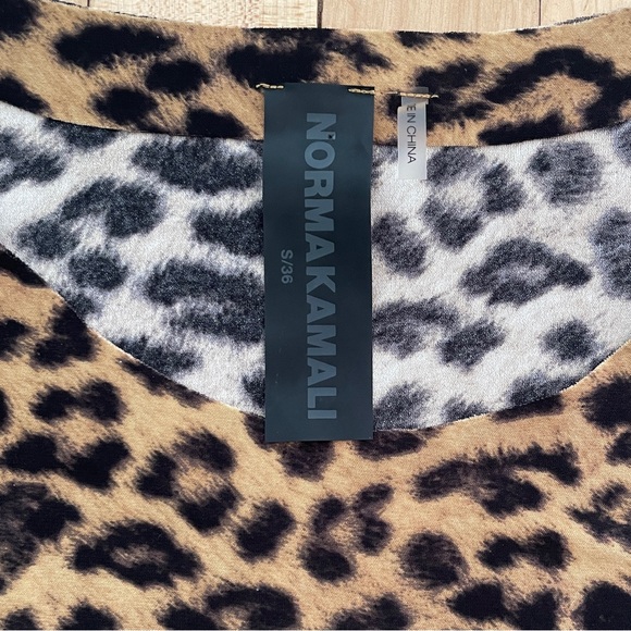 Norma Kamali Leopard Print T-Shirt Dress - Sz S (36) - Picture 9 of 14